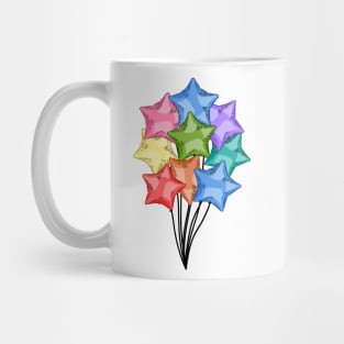 Rainbow Helium Star Balloons Mug